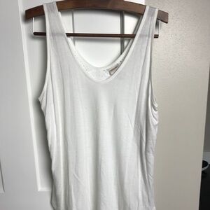 NWT!  Must Have White Tank Top with Pattern Back